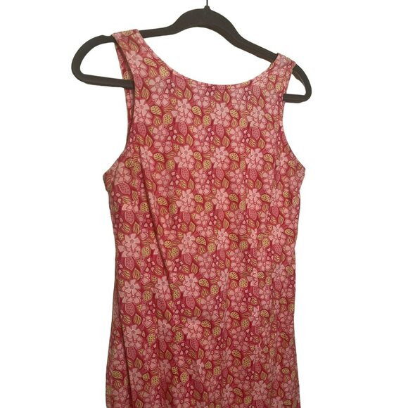VTG Expressions Y2K Pink Floral Midi Dress Sleeveless A-Line Summer Dress Size M - Picture 3 of 7